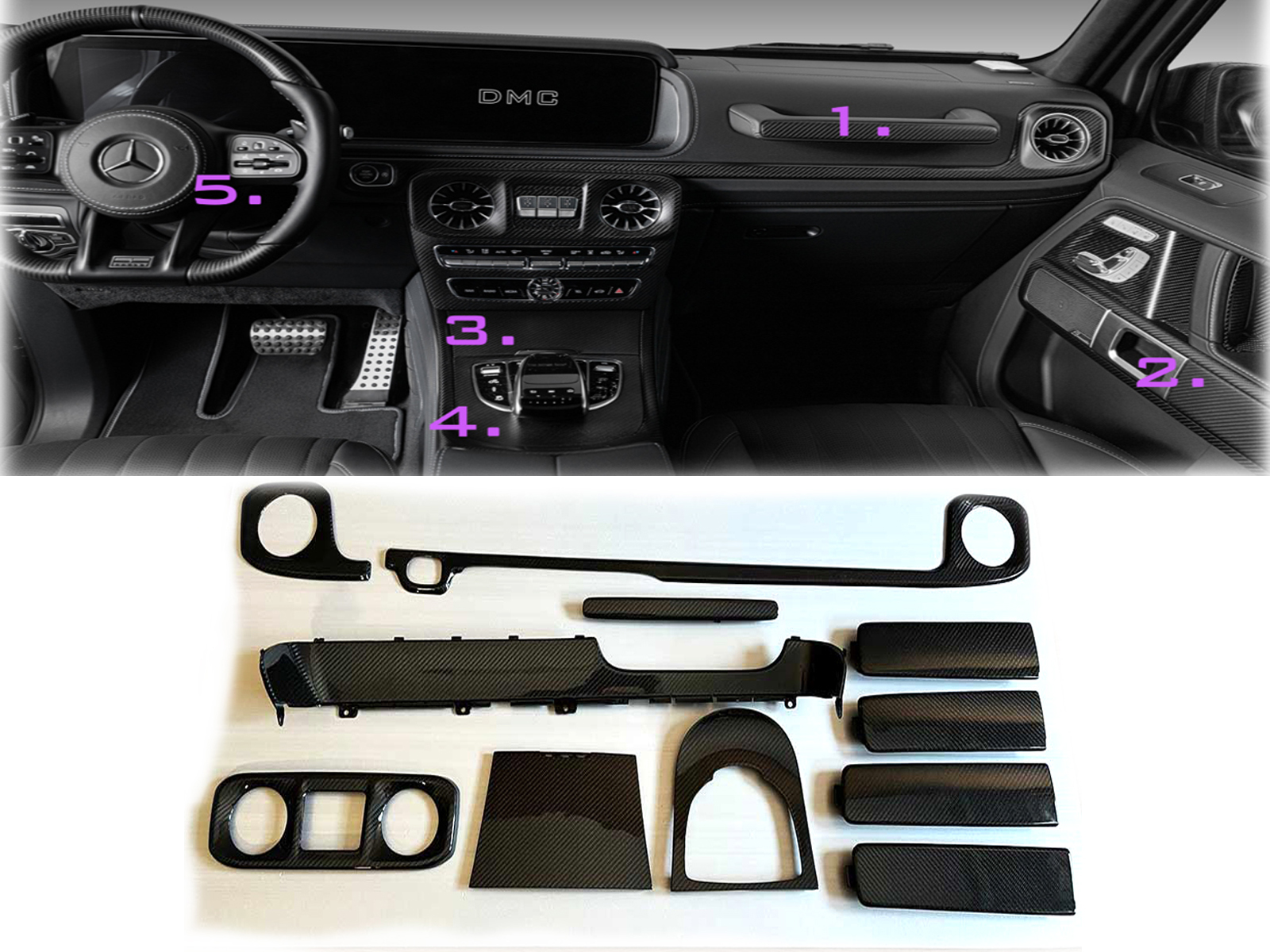 Carbon Fiber Interior Set for Mercedes G-class W463A